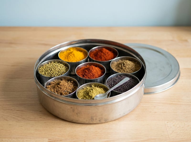 Stainless steel masala dabba