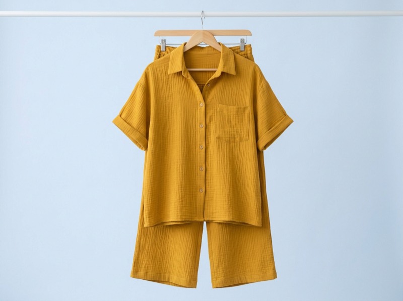 Mustard mul cotton co-ord